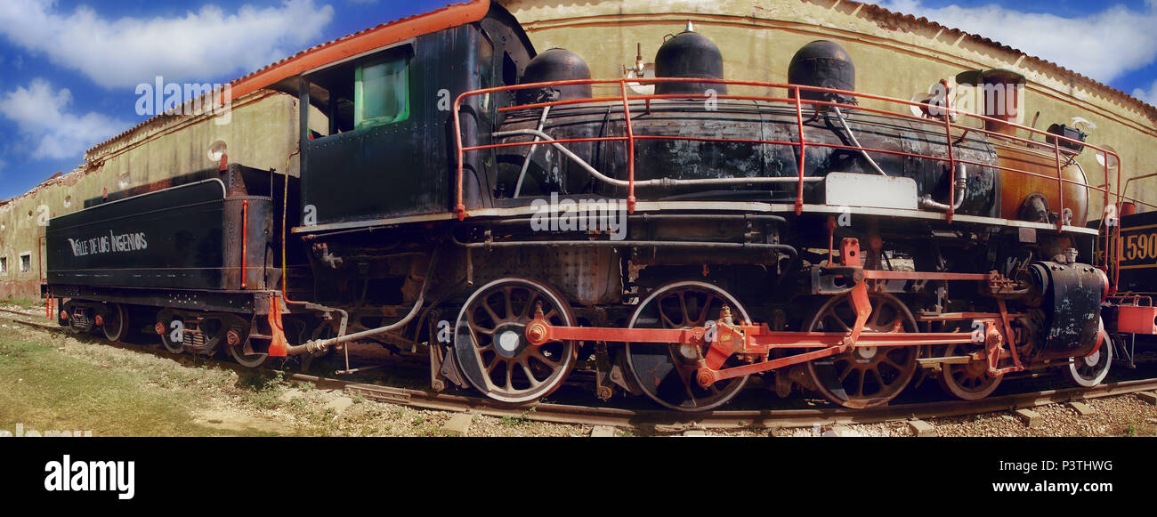 Steam locomotive of the early twentieth century Stock Photo