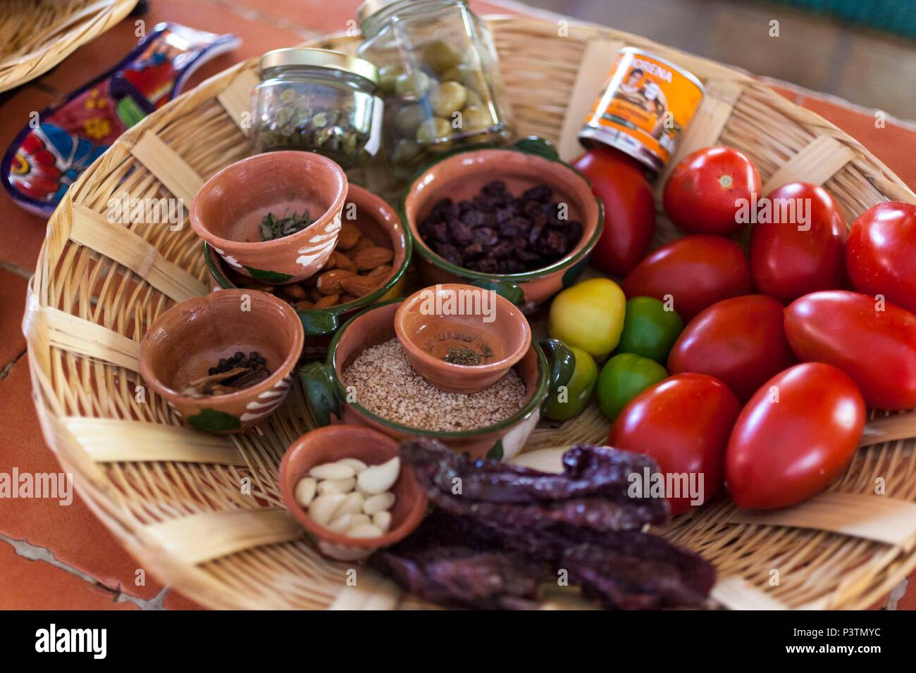 The ingredients for mole sauce, Oaxaca, Mexico Stock Photo Alamy