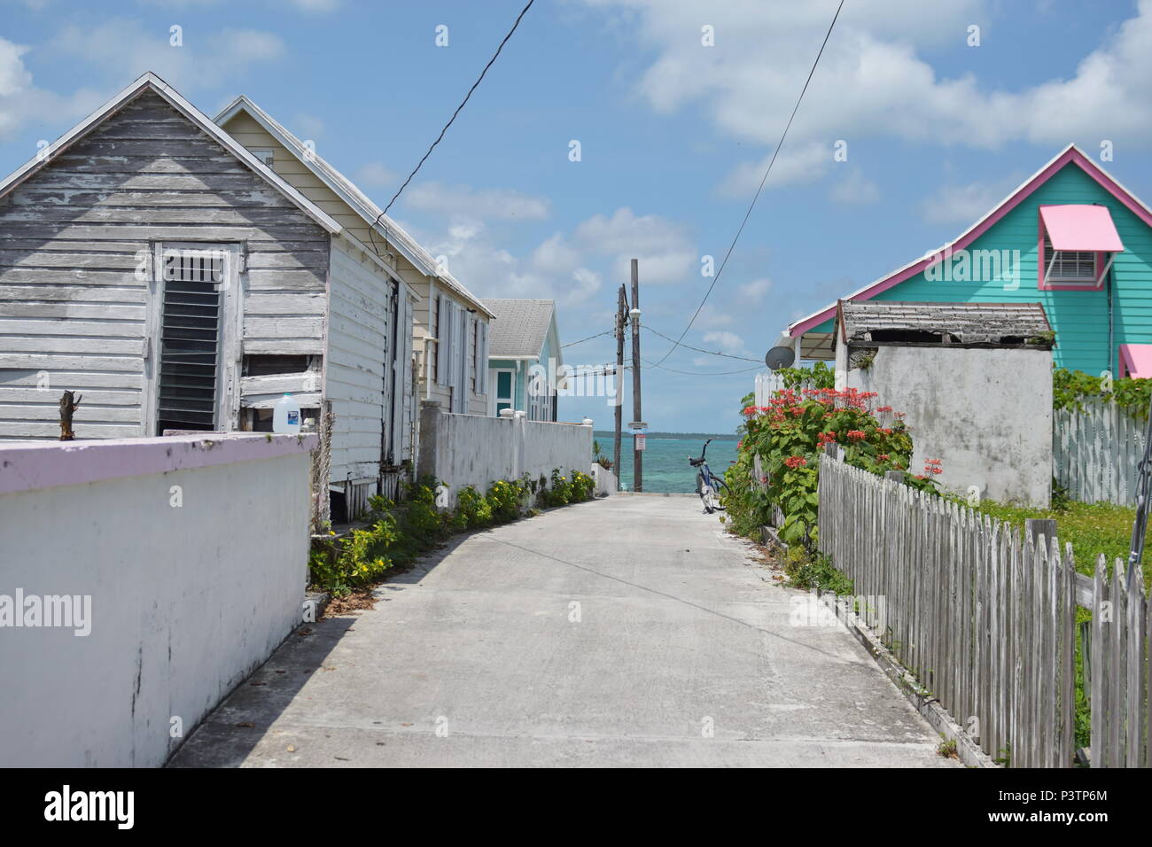 Green Turtle Cay, Bahamas homes before hurricane Stock Photo Alamy