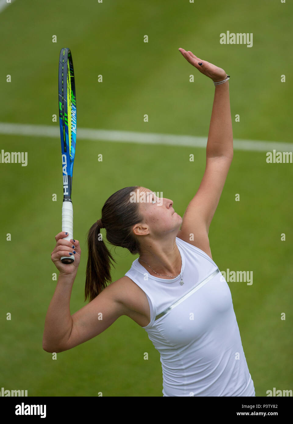 Edgbaston Priory Club, Birmingham, UK. 19th June, 2018. Nature Valley  Classic Tennis; D. Jakupovic (SLO) in her match against E. Mertens (BEL)  Credit: Action Plus Sports/Alamy Live News Stock Photo - Alamy