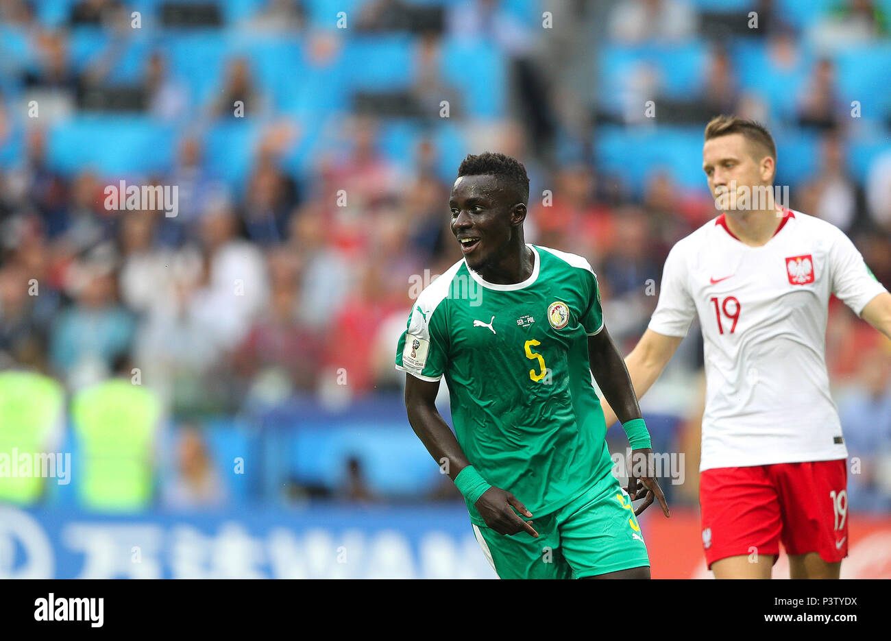 Moscou Mo 19 06 18 Poland Vs Senegal Idrissa Gana Gueye Of Senegal Celebrates Goal During The Match Between Poland And Senegal Valid For The 18 World Cup Held At The Otkrytie