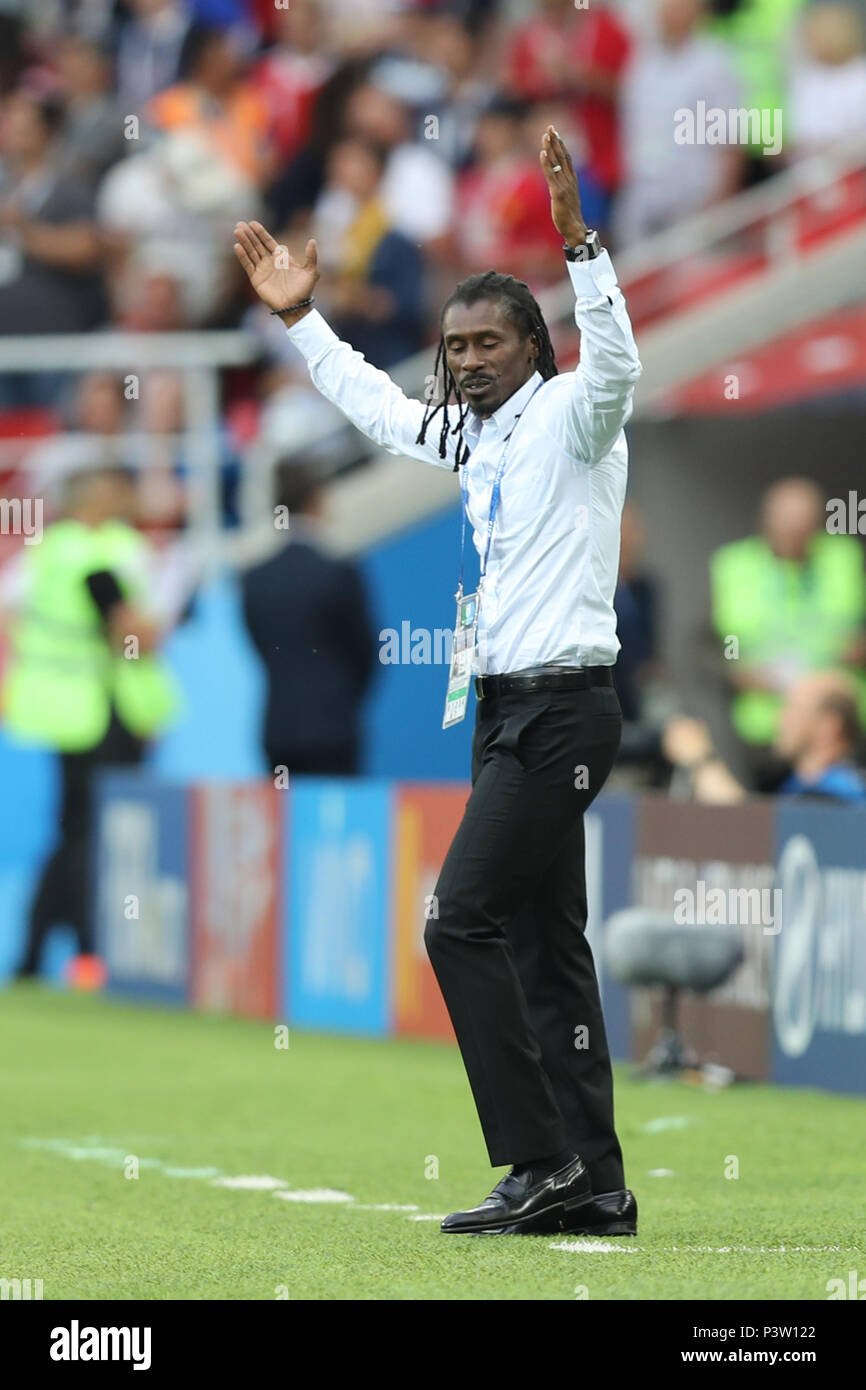 Spartak Stadium, Moscow, Russia. 19th June, 2018. FIFA World Cup Football, Group H, Poland versus Senegal; Aliou Cisse, Head coach from Senegal in the technical area Credit: Action Plus Sports/Alamy Live News Stock Photo