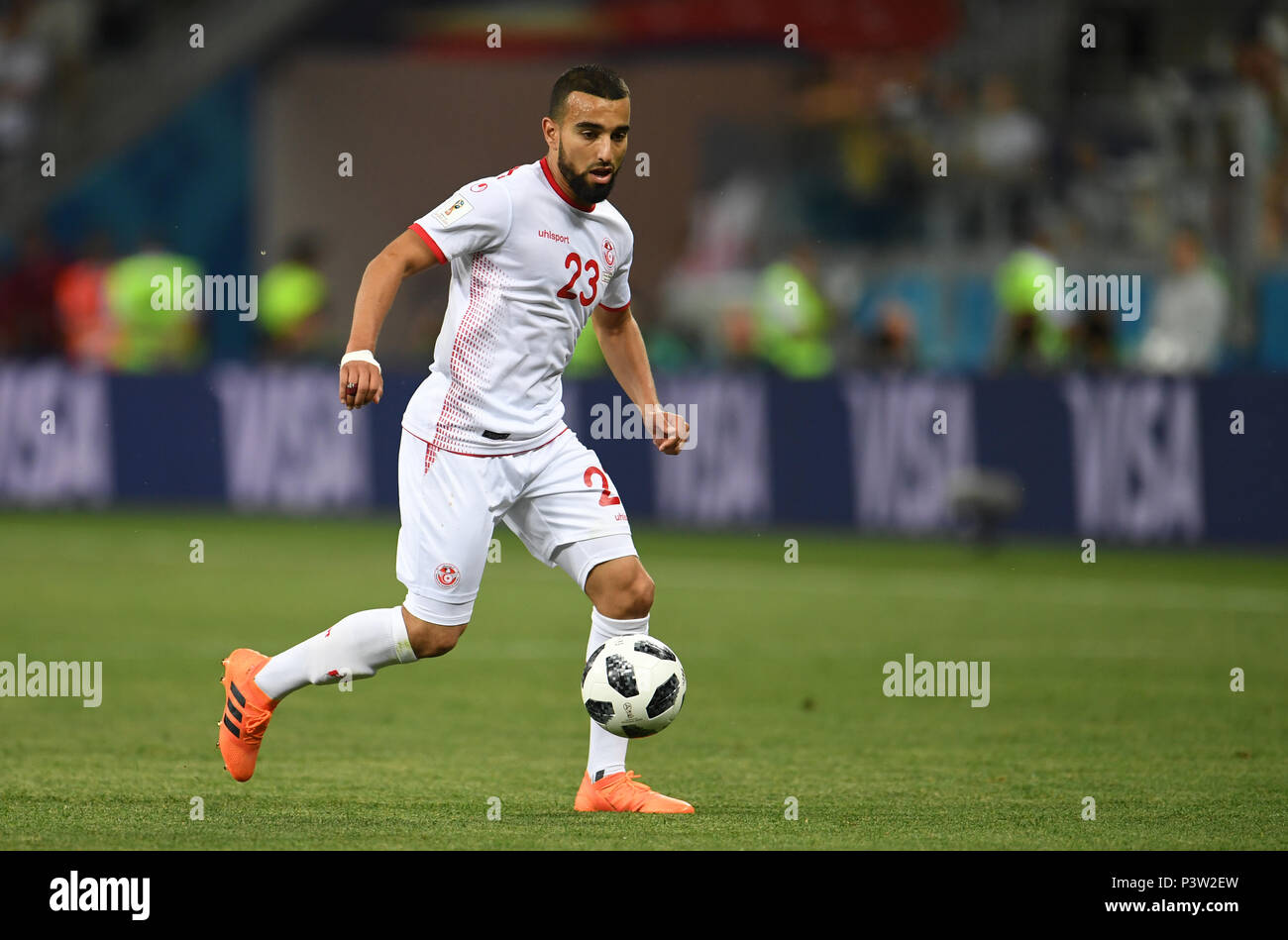Volgograd, Russia. 18th June, 2018. Soccer: World Cup, Tunisia vs England, group stages, group G, Volgograd Stadium. Tunisia's Naim Sliti in action. Credit: Andreas Gebert/dpa/Alamy Live News Stock Photo