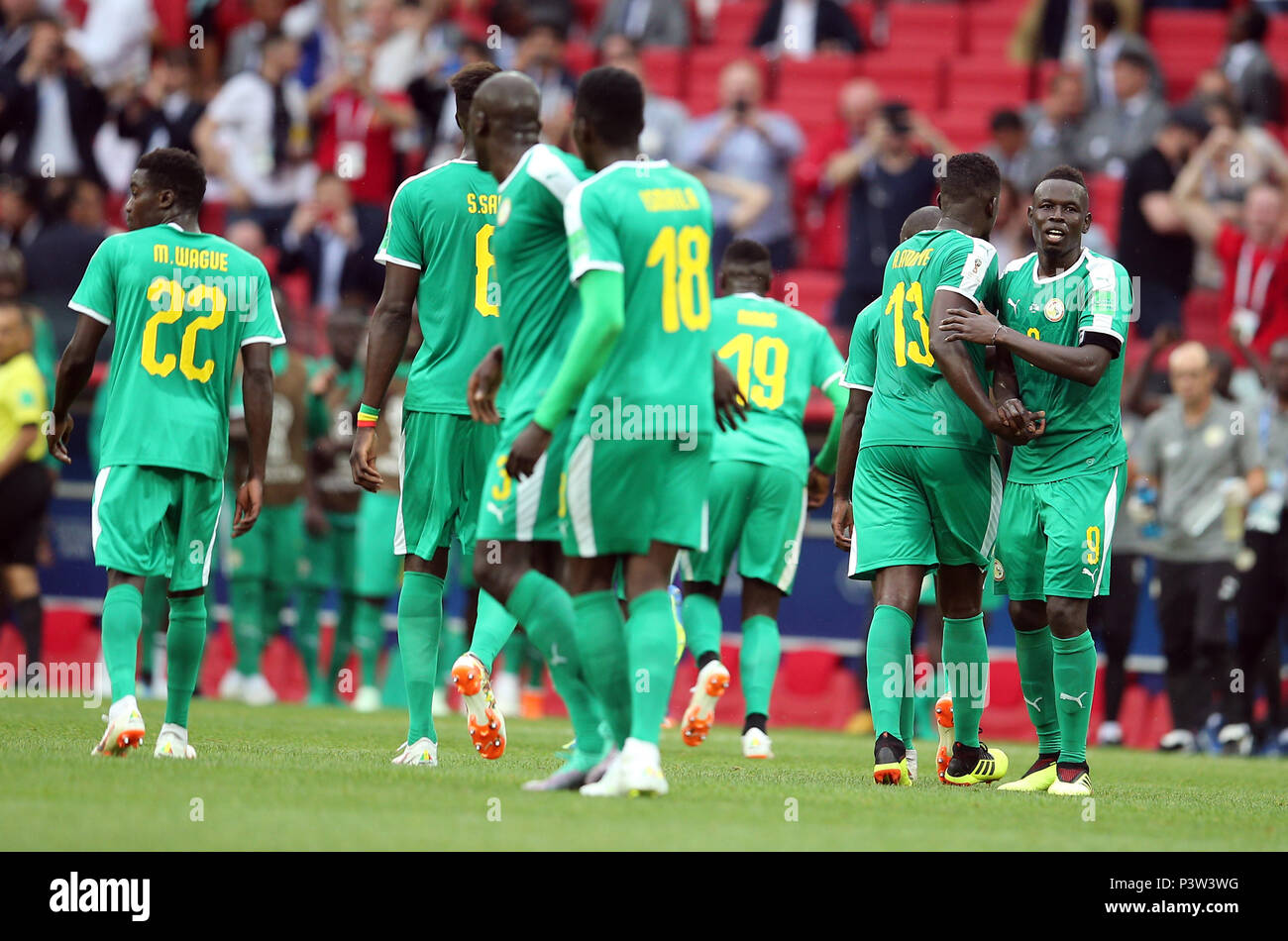 Moscow, Russia. 19th Jun, 2018. IDRISSA GUEYE celebrate goal in Fifa World Cup Russia 2018, Group H, football match between POLAND v SENEGAL in Spartak Stadium in Moscow. Credit: Independent Photo Agency Srl/Alamy Live News Stock Photo