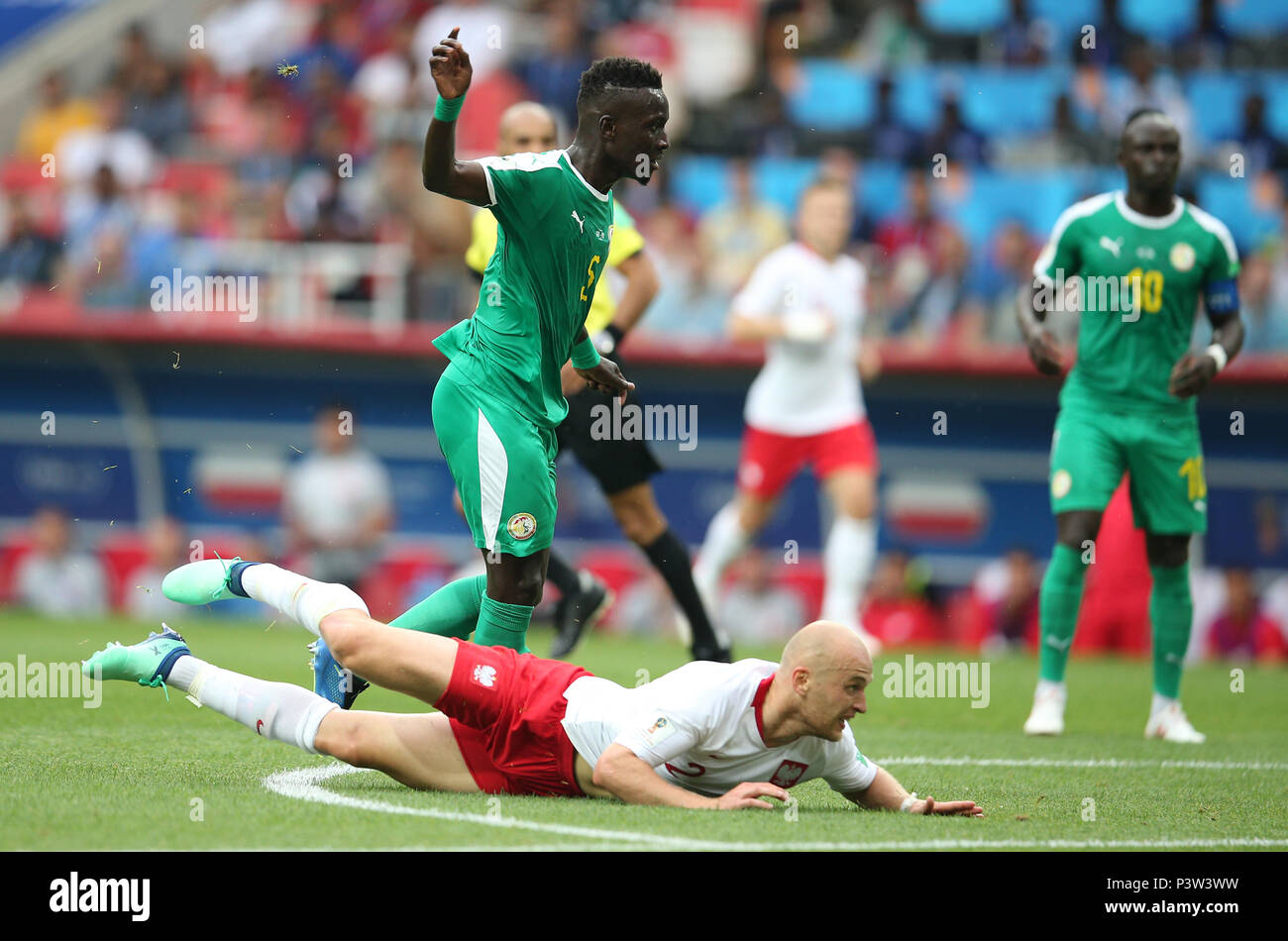 Moscow, Russia. 19th Jun, 2018.IDRISSA GUEYE score the goal the Fifa World Cup Russia 2018, Group H, football match between POLAND v SENEGAL in Spartak Stadium in Moscow. Credit: Independent Photo Agency Srl/Alamy Live News Stock Photo