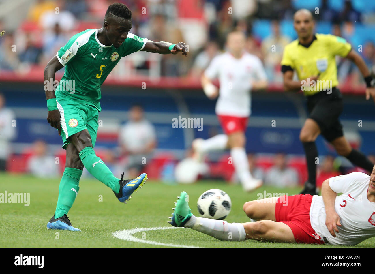 Moscow, Russia. 19th Jun, 2018.IDRISSA GUEYE score the goal the Fifa World Cup Russia 2018, Group H, football match between POLAND v SENEGAL in Spartak Stadium in Moscow. Credit: Independent Photo Agency Srl/Alamy Live News Stock Photo
