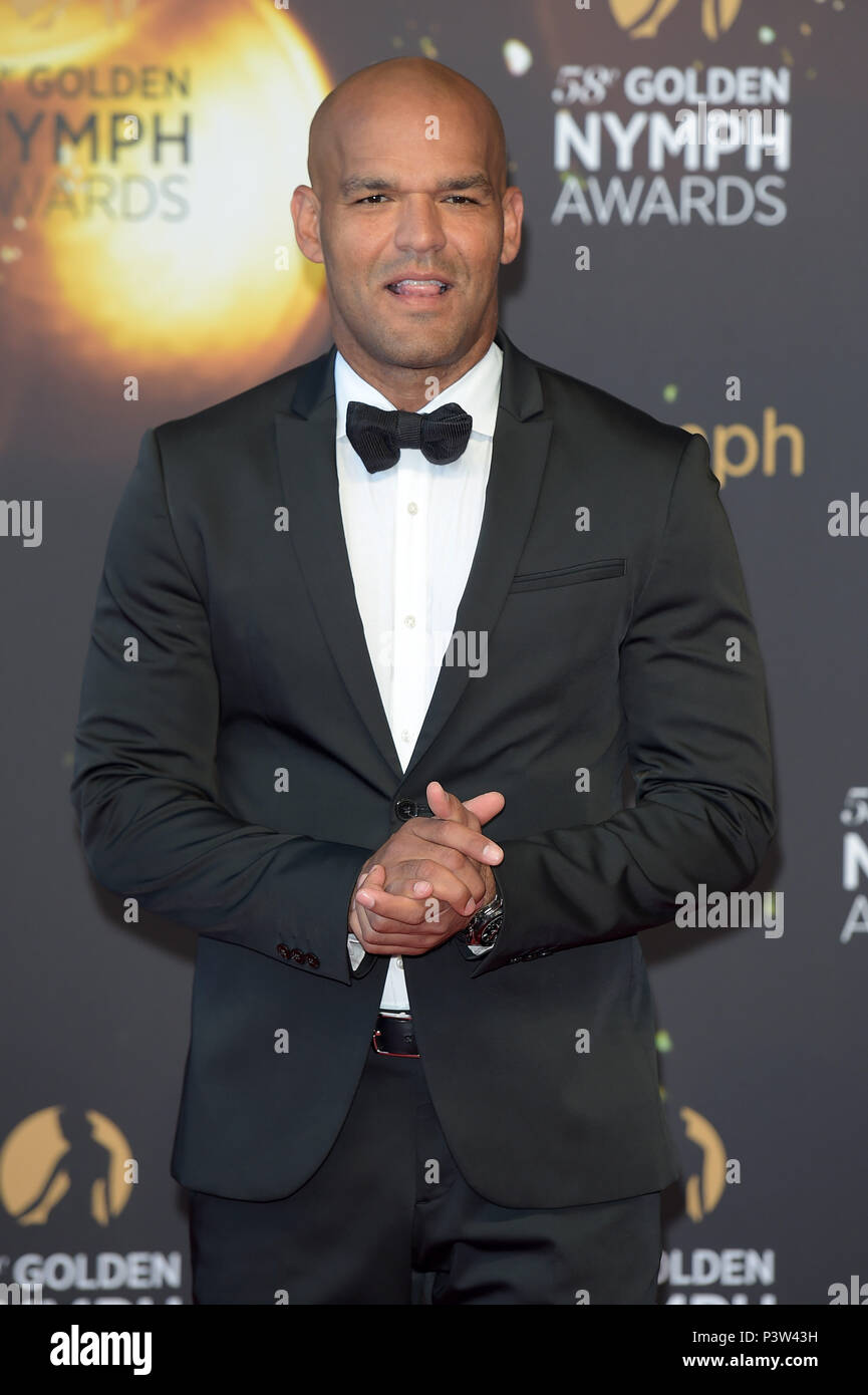 Monte-Carlo, 58th International Television Festival - Closing ceremony Red carpet Pictured: Amaury Nolasco and guest Stock Photo