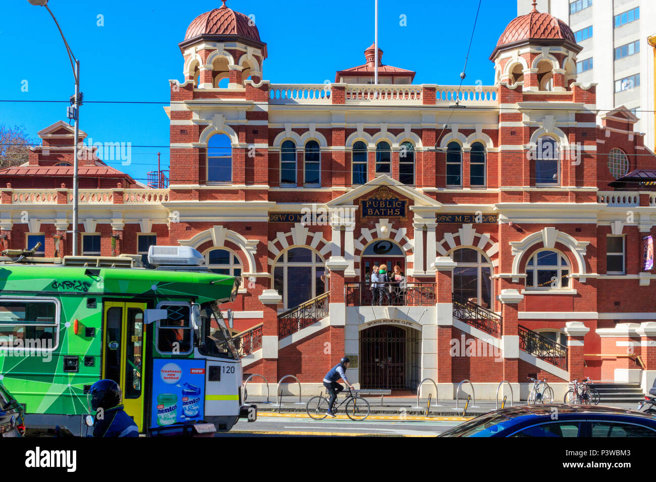 Australia, Bath House, Melbourne, Melbourne City Baths, Victoria, green