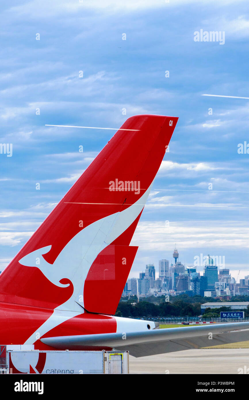 Australia,  New South Wales, Qantas Airways, Sydney, airport Stock Photo