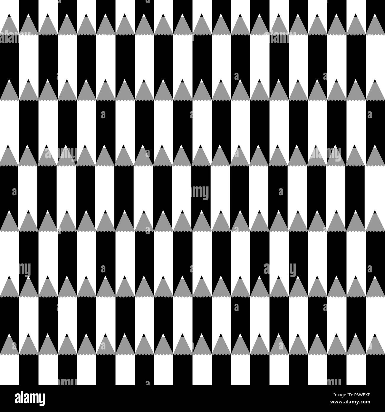 Seamless vector pattern with pencils black and white Stock Vector Image ...