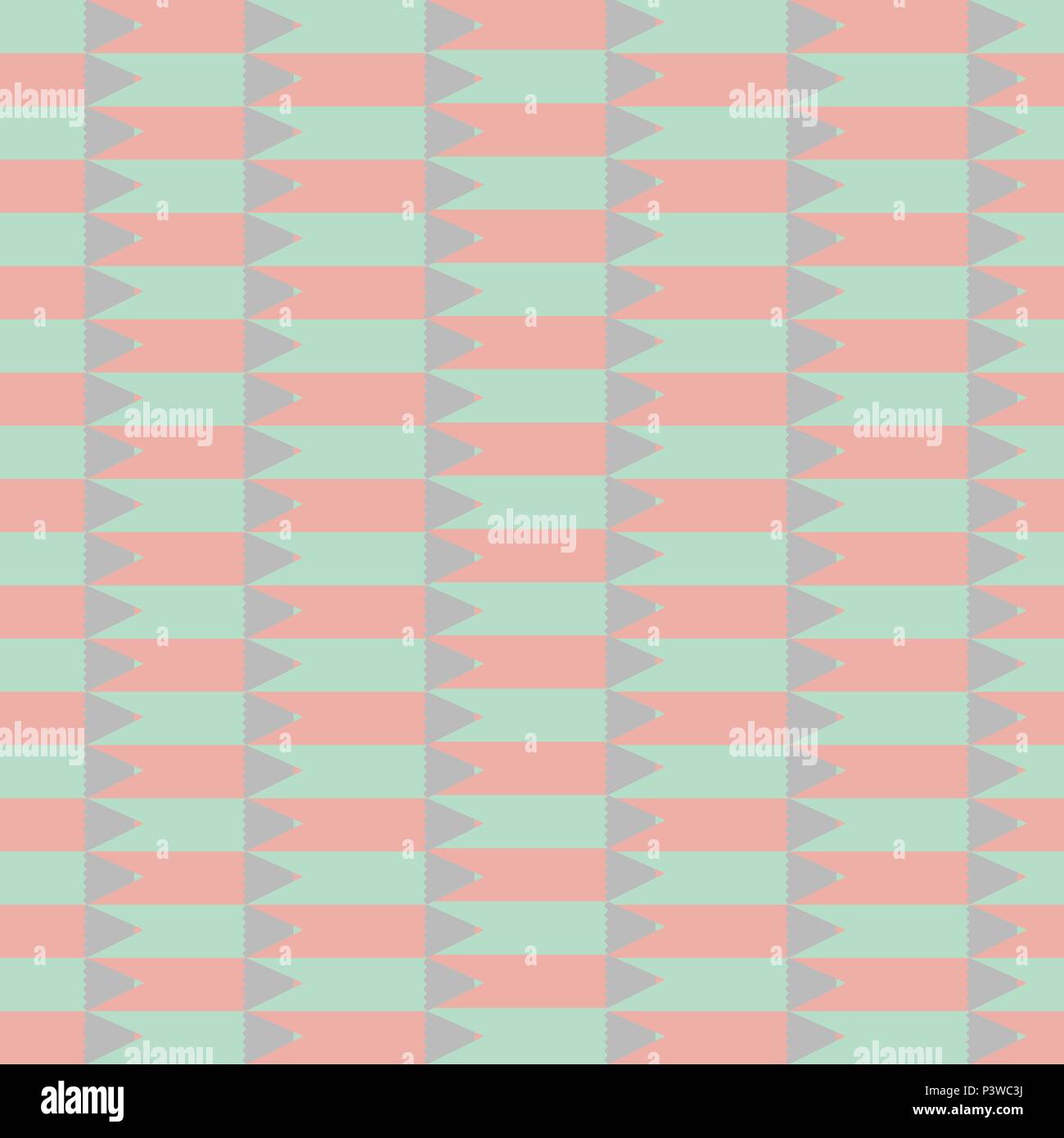 Seamless vector pattern with pencils pink and green Stock Vector