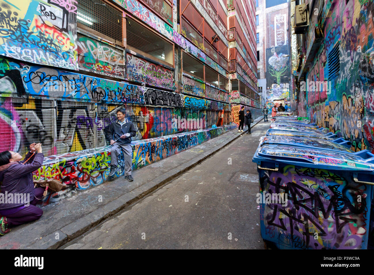 Australia,  Hosier Lane, Melbourne, Urban art, Victoria, graffiti, street art Stock Photo
