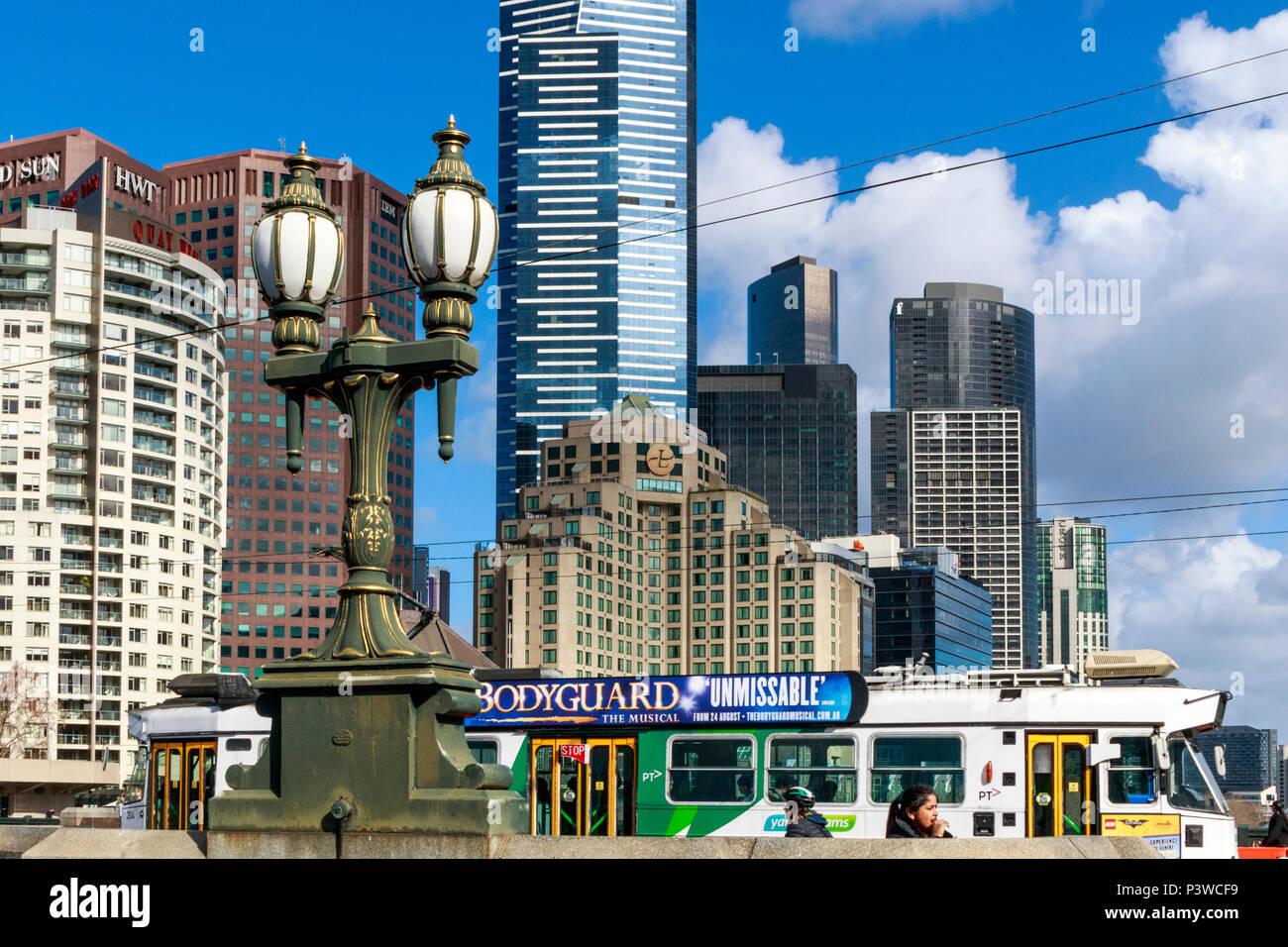 Australia, Cast iron lamp post, Melbourne, Princes Bridge, Southbank