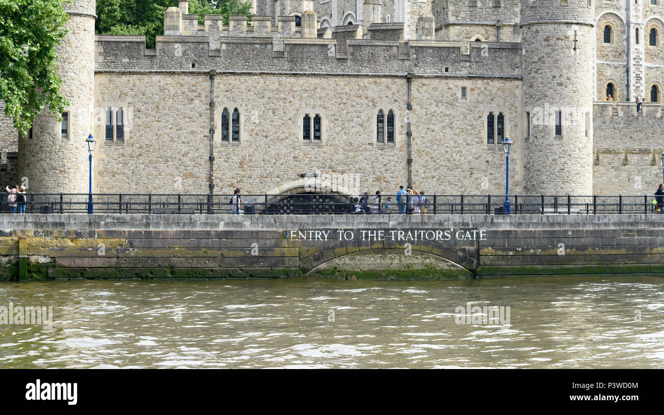 Entrance to the Tower of London's traitors' gate from the river Thames