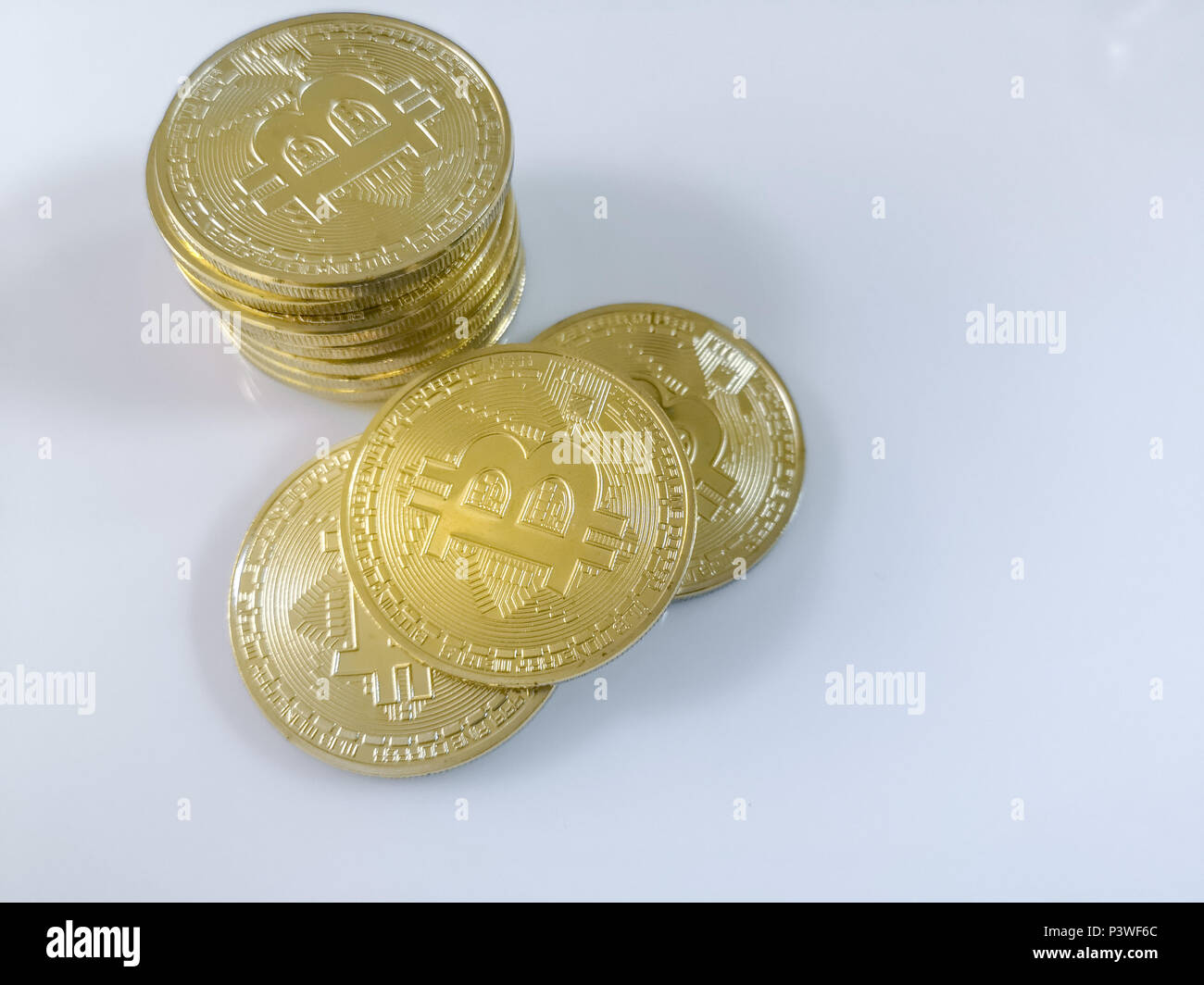Bitcoin on White background Stock Photo