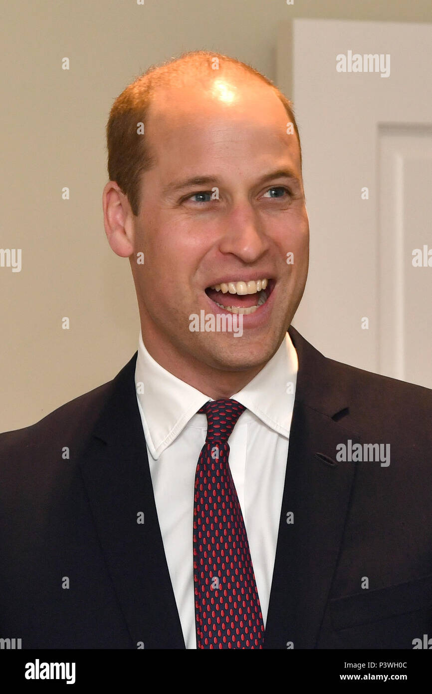 The Duke of Cambridge during a visit to James' Place in Liverpool, a new centre for men experiencing suicidal crisis. Stock Photo