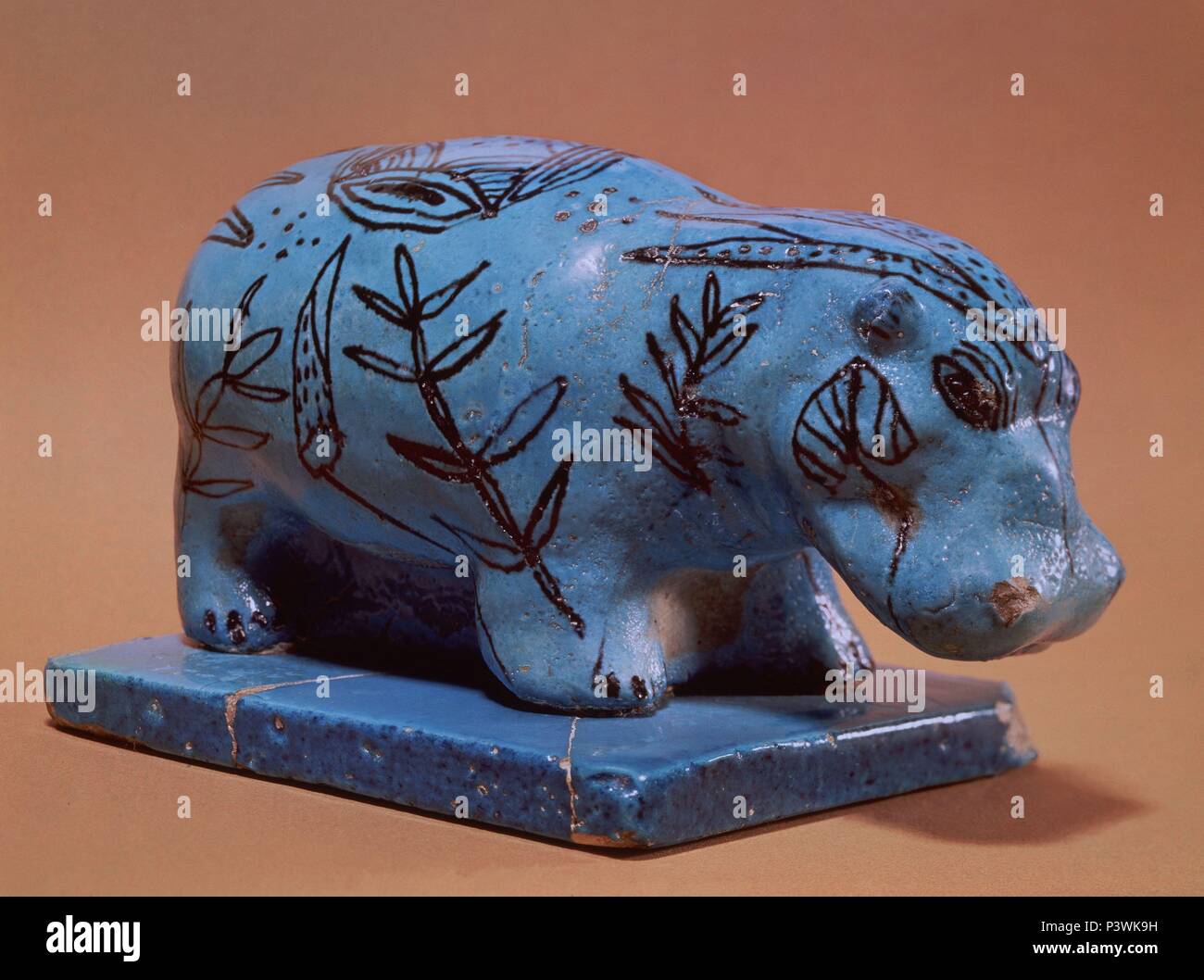 HIPOPOTAMO - AMULETO - CERAMICA AZUL - ARTE EGIPCIO - 1800 AC. Location ...