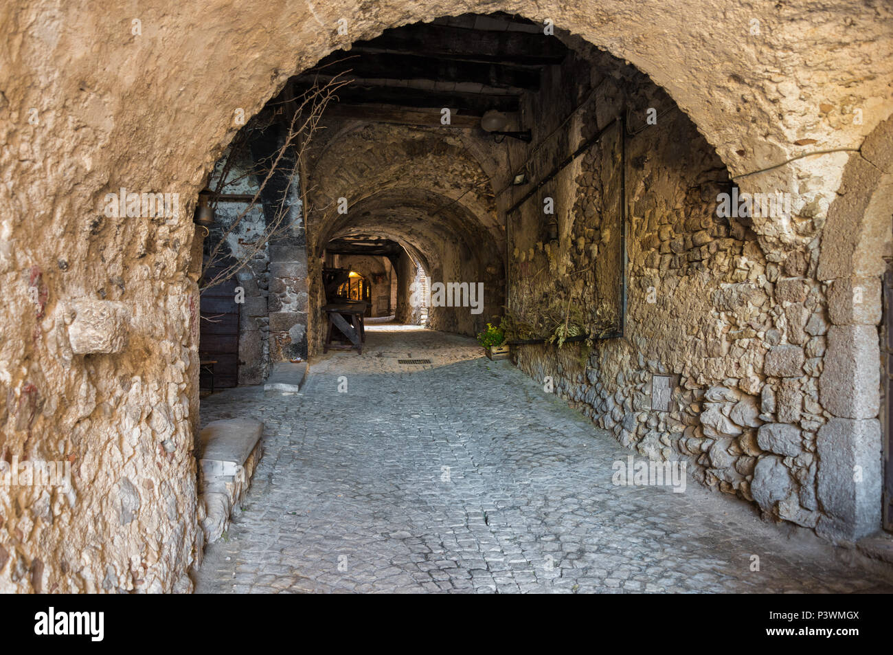 Santo Stefano di Sessanio (Italy) The small and charming medieval stone village, in Gran Sasso