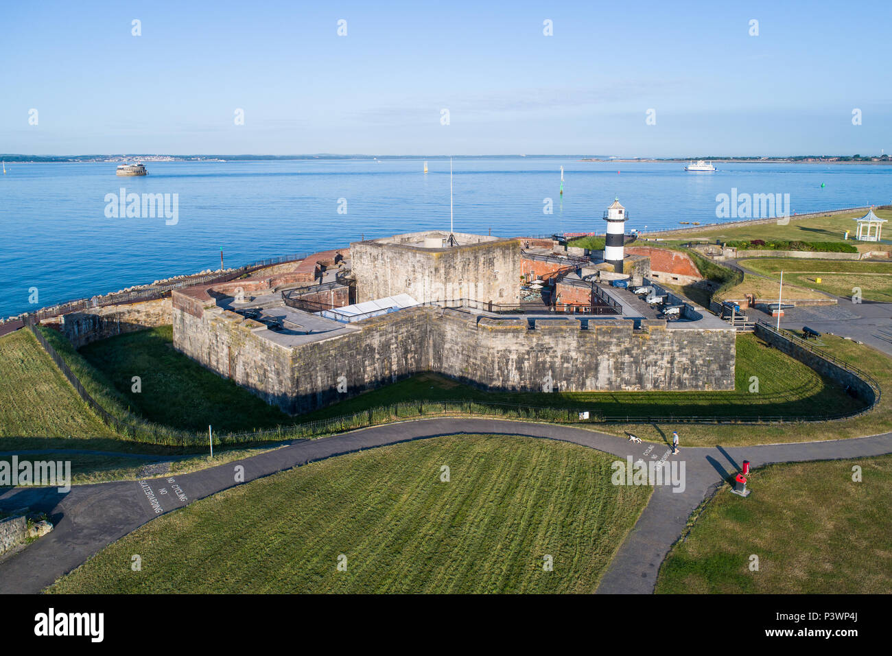 Southsea Castle, Pier and Seafront. Stock Photo