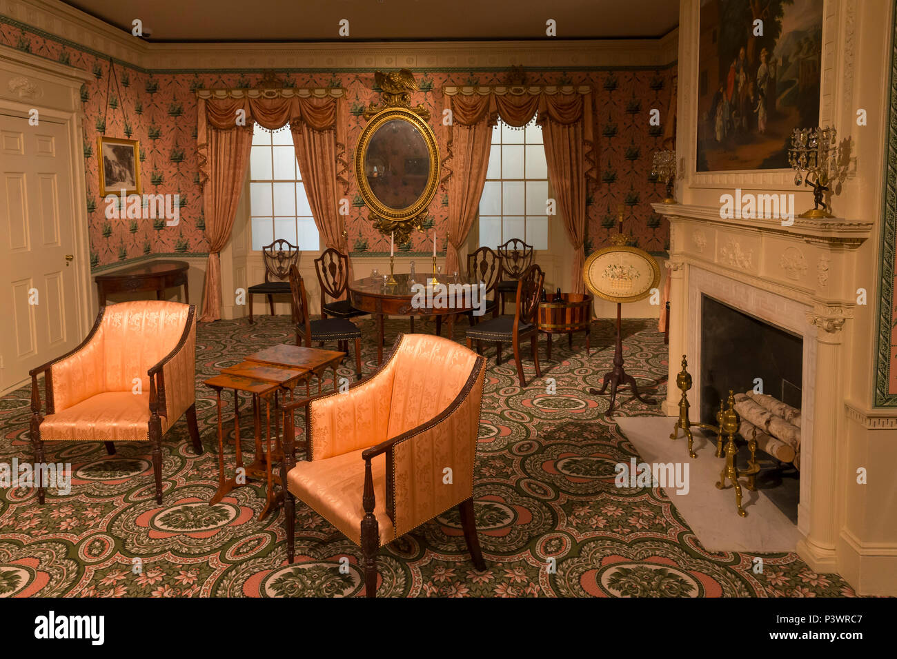 Oak Hill, interior design, Elizabeth Derby West, 1800, Museum of Fine Arts, Boston, Mass, USA, North America Stock Photo