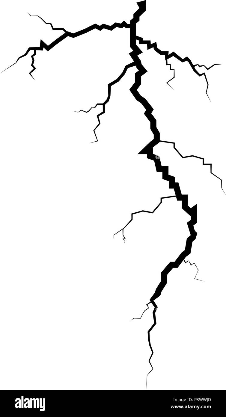 Thunderstorm Crack Icon Black Color Vector I Flat Style Simple Image Stock Vector Image Art Alamy