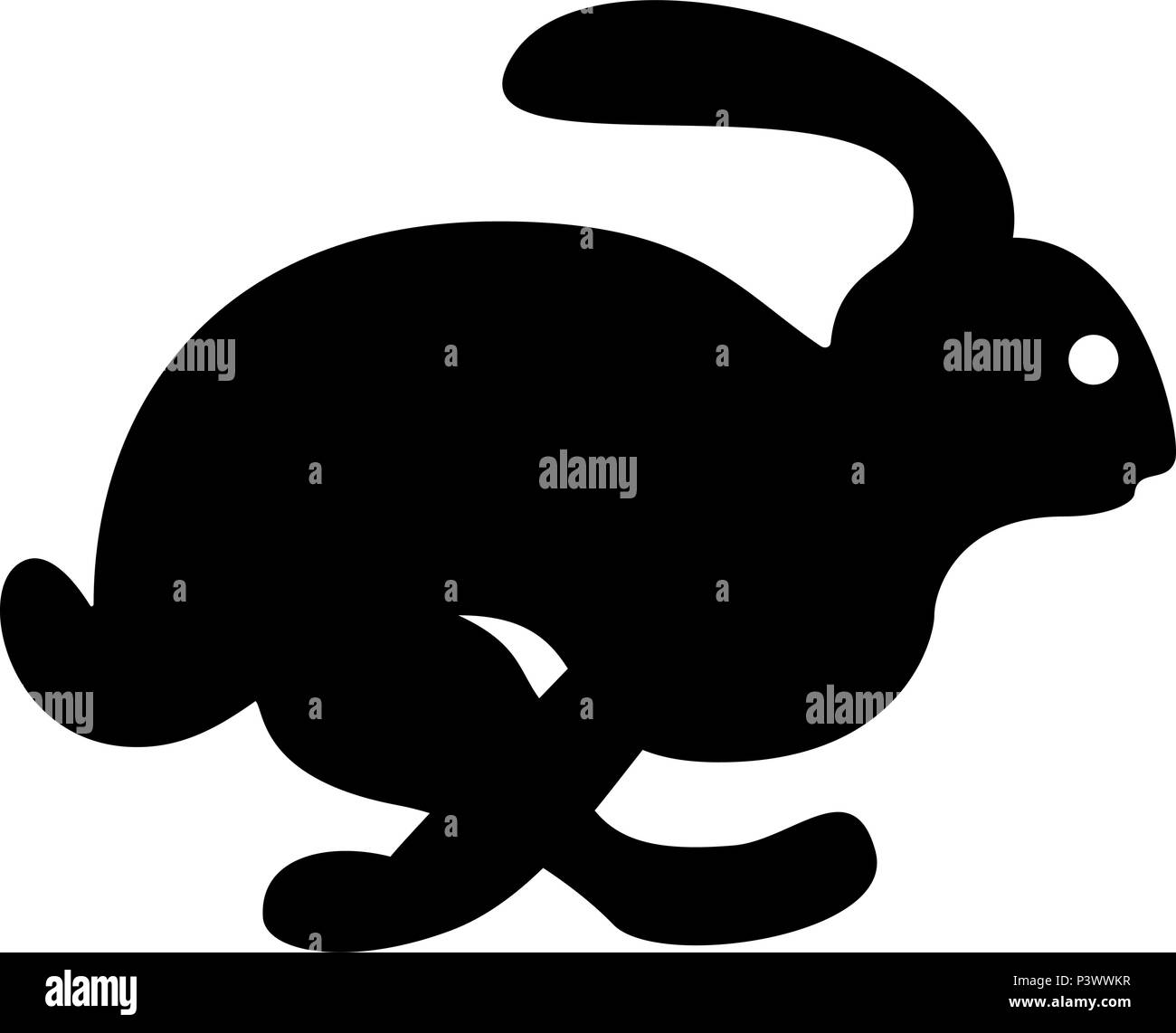Rabbit hare concept speed icon black color vector I flat style simple ...