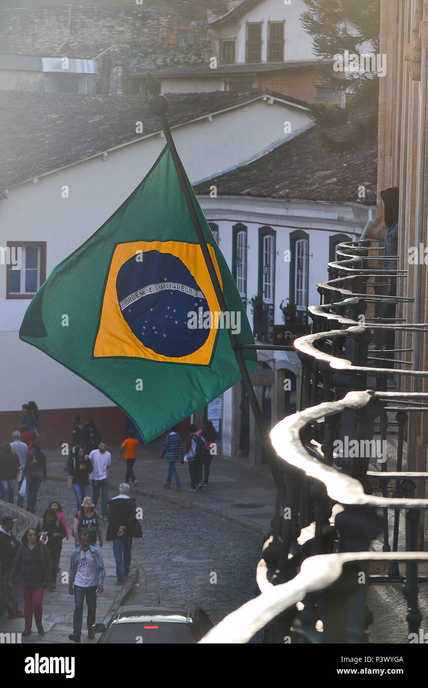 Bandeira do Brasil no Museu dos Contos em ouro Preto. Stock Photo