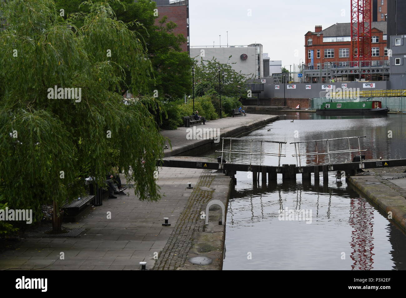 Canal locks in Manchester Stock Photo Alamy