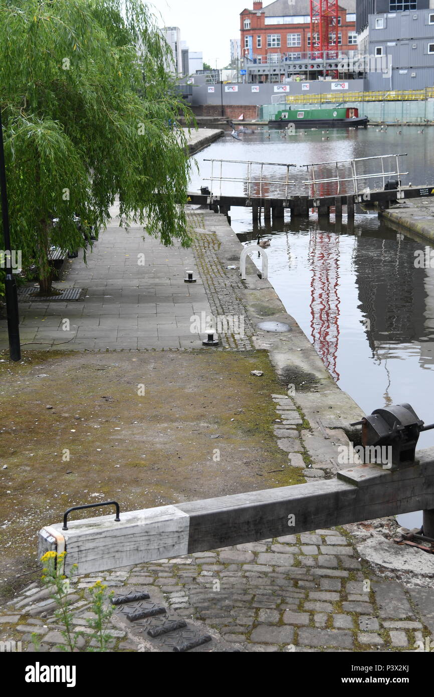 Canal locks in Manchester Stock Photo Alamy