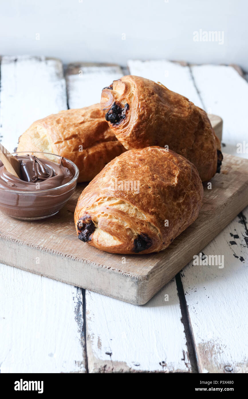 Croissant with chocolate hires stock photography and images Alamy