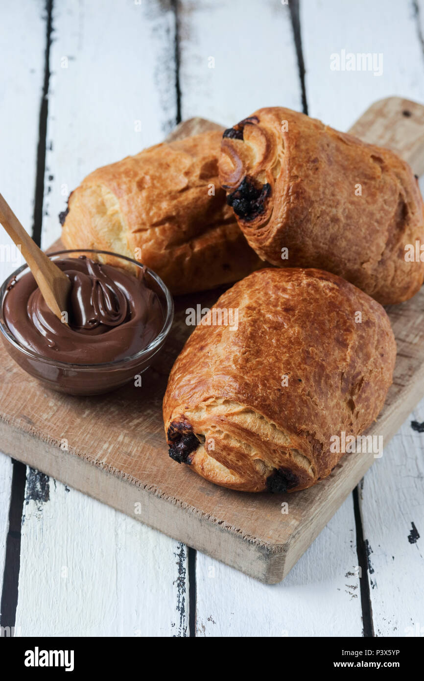 chocolate croissant Stock Photo