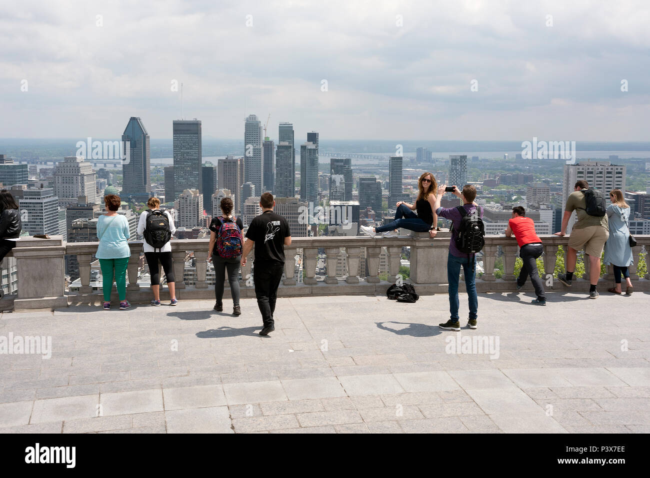 The City of Montreal, Canada, seen from Mount-Royal Park Stock Photo