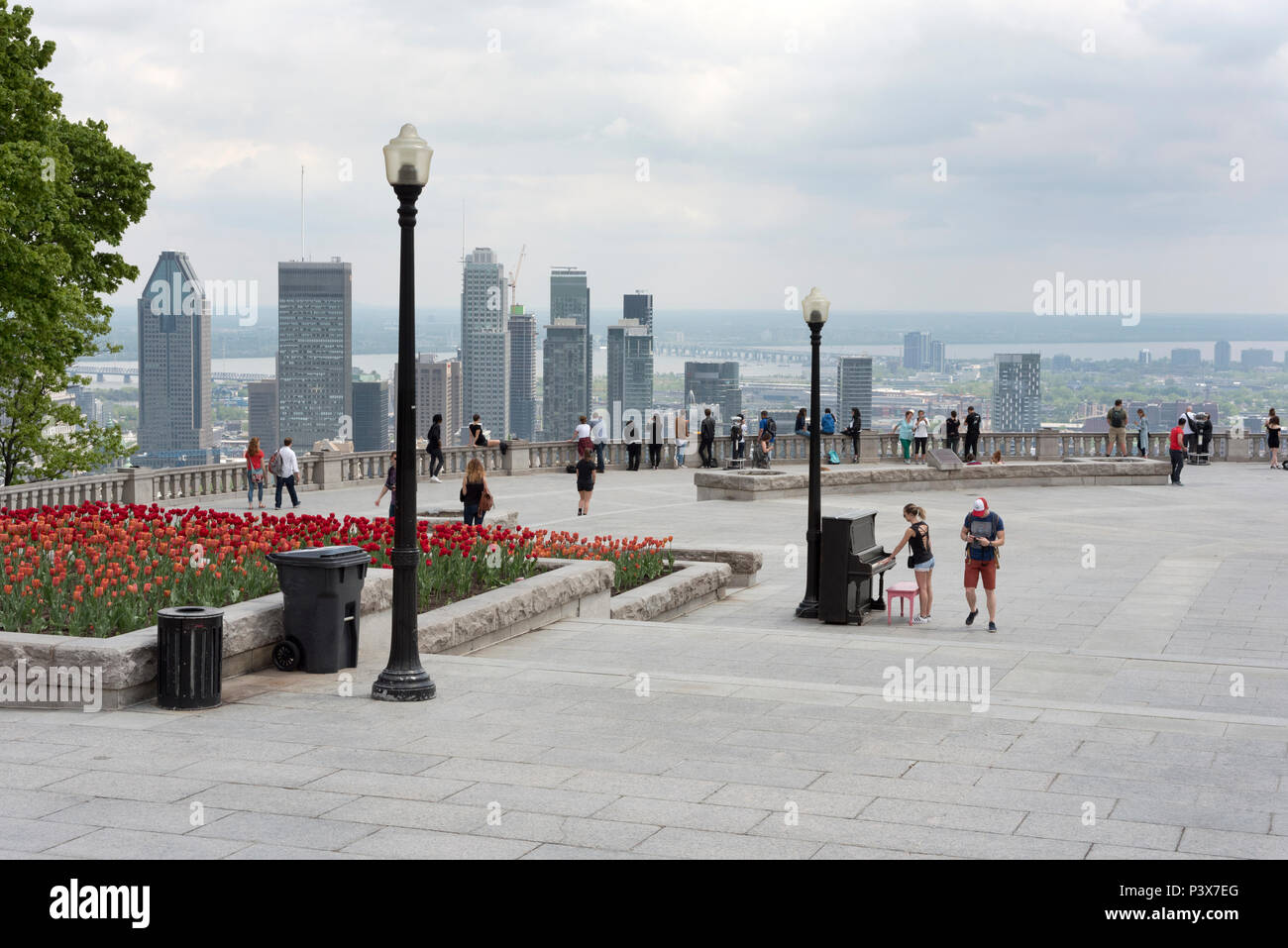 The City of Montreal, Canada, seen from Mount-Royal Park Stock Photo