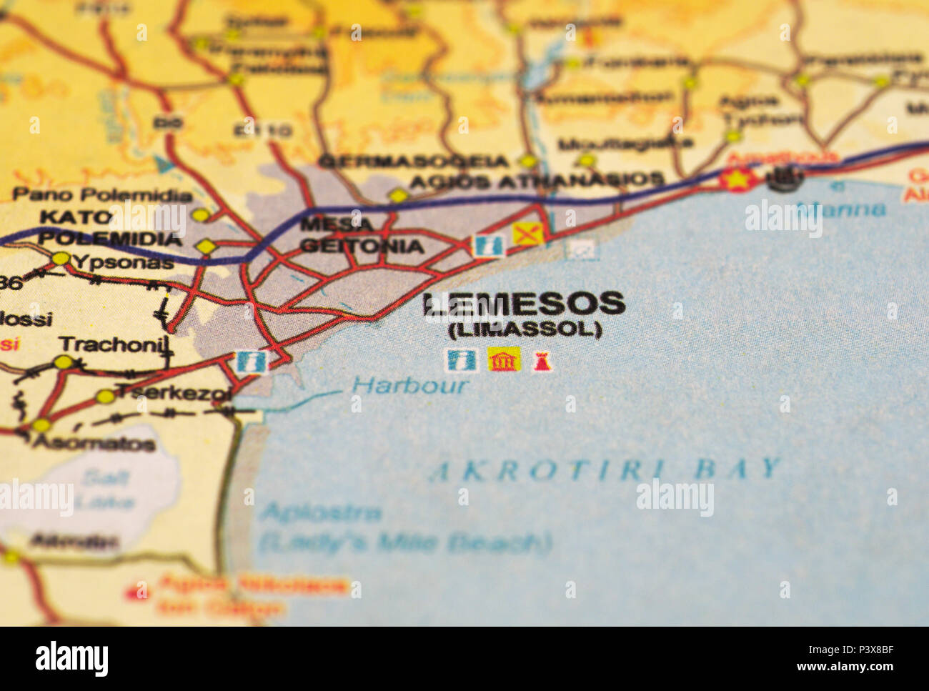 map of Limassol, Cyprus island Stock Photo Alamy