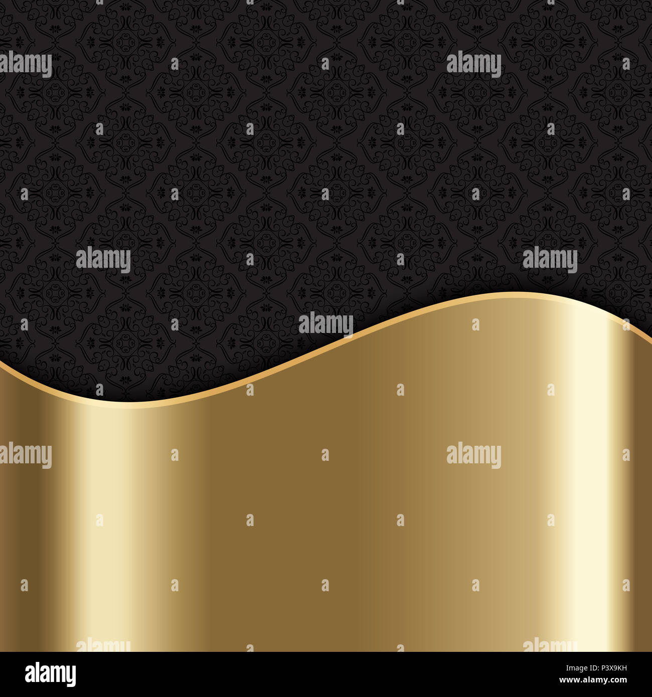Elegant stylish background with gold texture and Damask pattern Stock ...