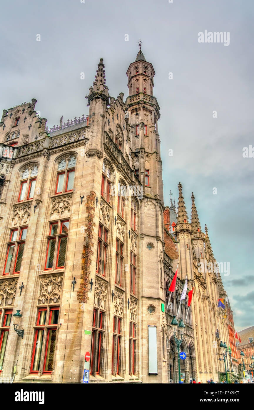 The Historium on the Market Square of Bruges, Belgium Stock Photo