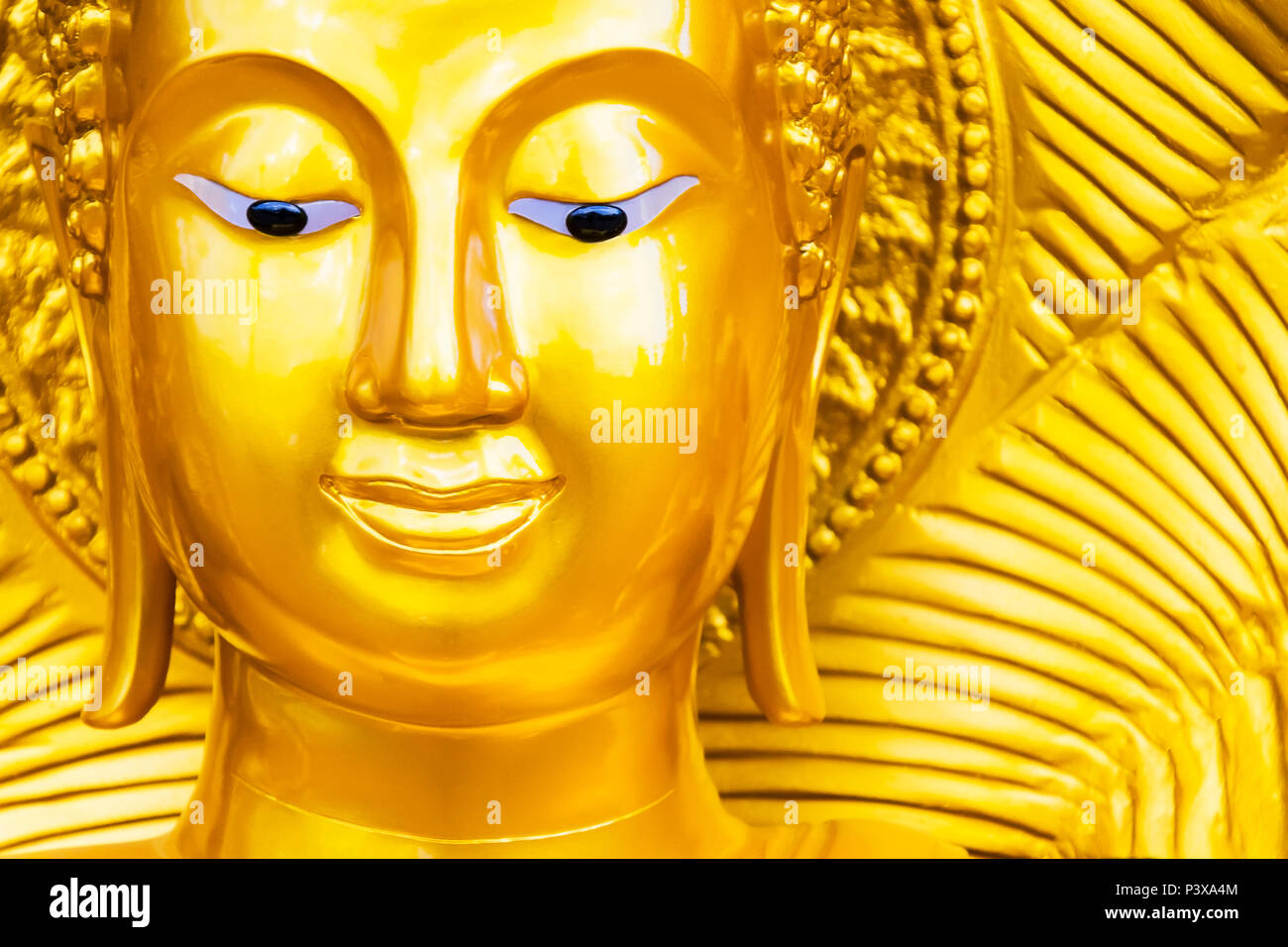 The Buddha represents the meaning of Buddhism, the Buddha looks golden