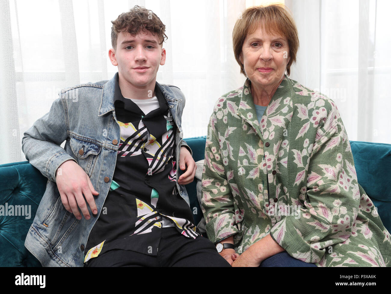 Art Parkinson and Penelope Wilton in Belfast speaking about their new movie Zoo. Stock Photo