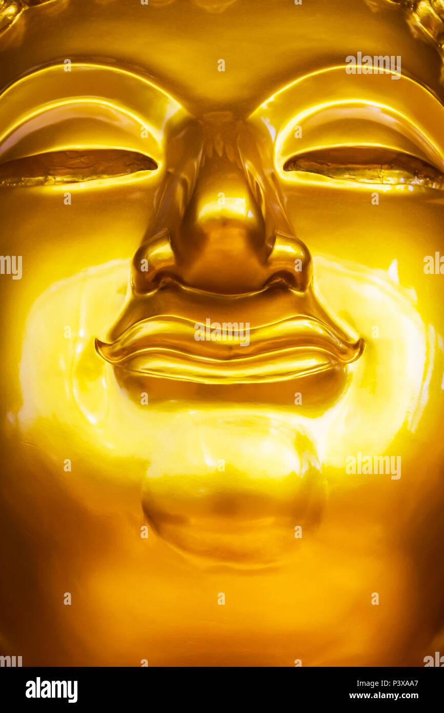 The Buddha represents the meaning of Buddhism, the Buddha looks golden