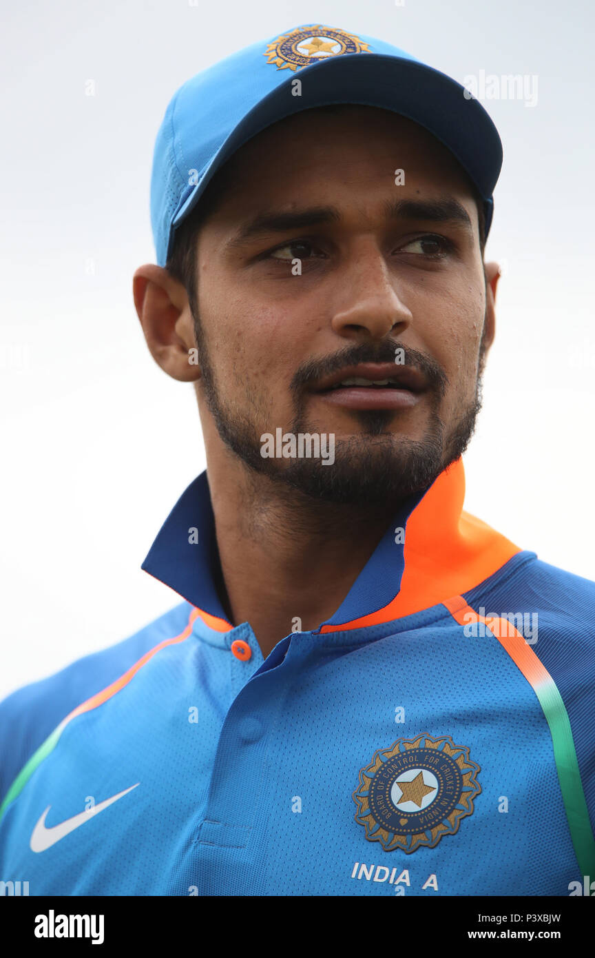 India A bowler Deepak Hooda during the tour match at Grace Road, Leicester. PRESS ASSOCIATION Photo. Picture date: Tuesday June 19, 2018. See PA story CRICKET Leicestershire. Photo credit should read: Nick Potts/PA Wire. Stock Photo