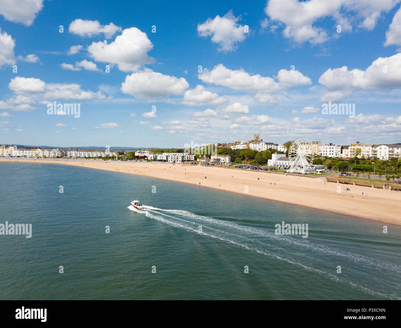 A boat in the sea of Exmouth, Devon, UK Stock Photo Alamy