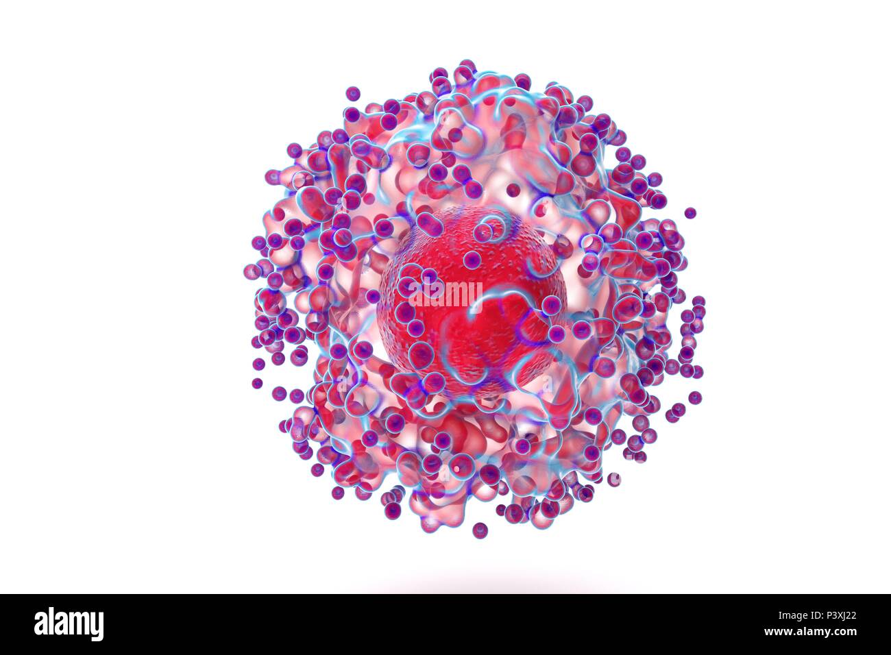 biological cell isolated on whithe background microscope 3D Illustration Stock Photo