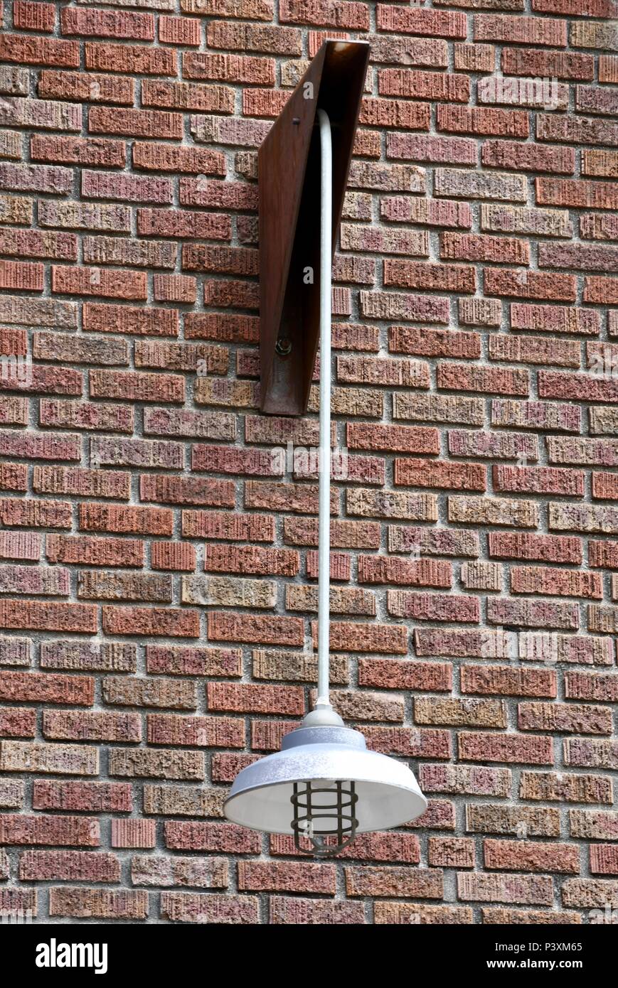 Outside light on a brick wall Stock Photo Alamy