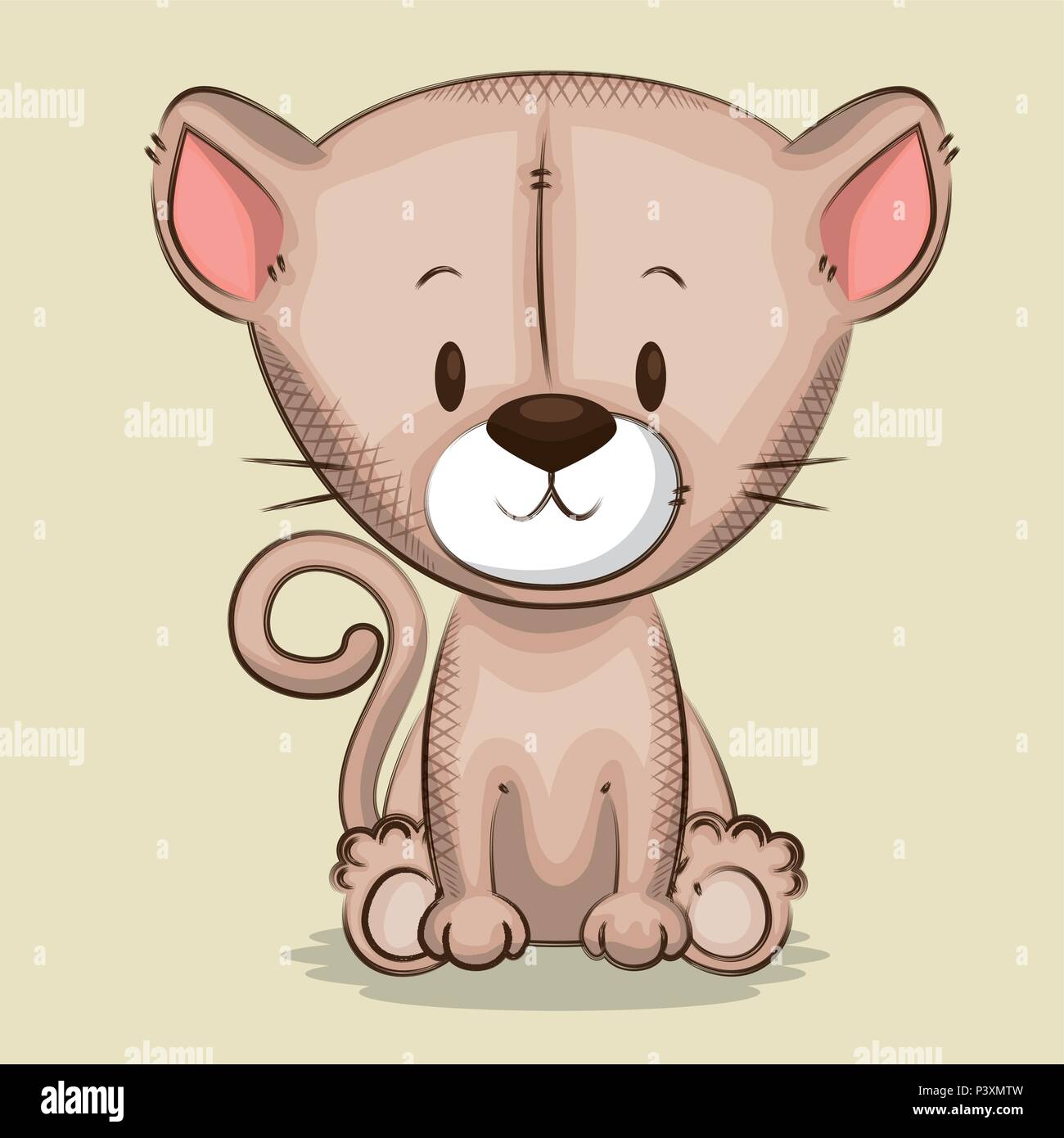 Cute Little Cat Character Stock Vector Image Art Alamy