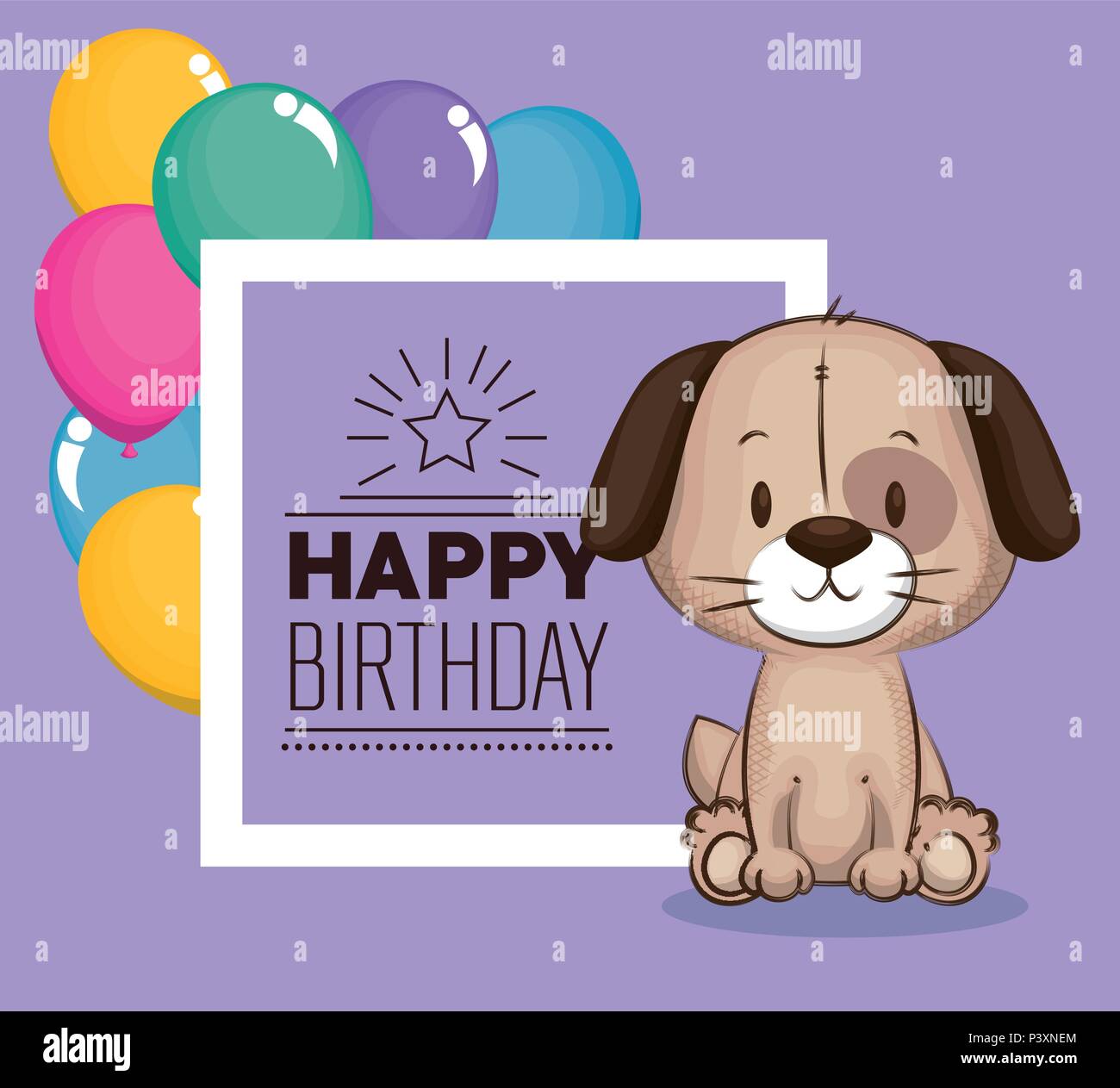 little cute dog birthday card Stock Vector Image & Art - Alamy