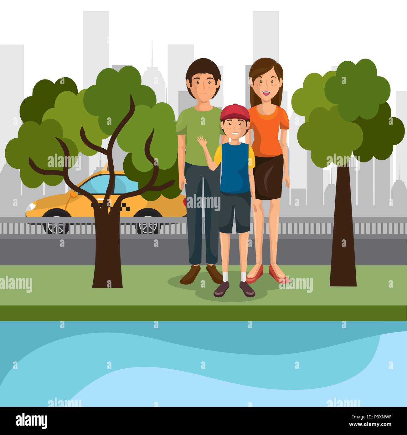family members outdoors characters Stock Vector Image & Art - Alamy