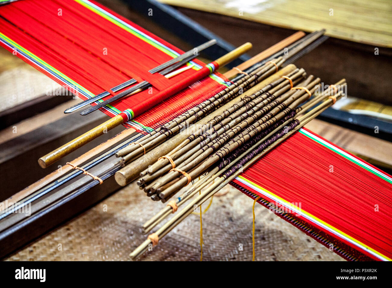 detail of malaysian traditional loom Stock Photo