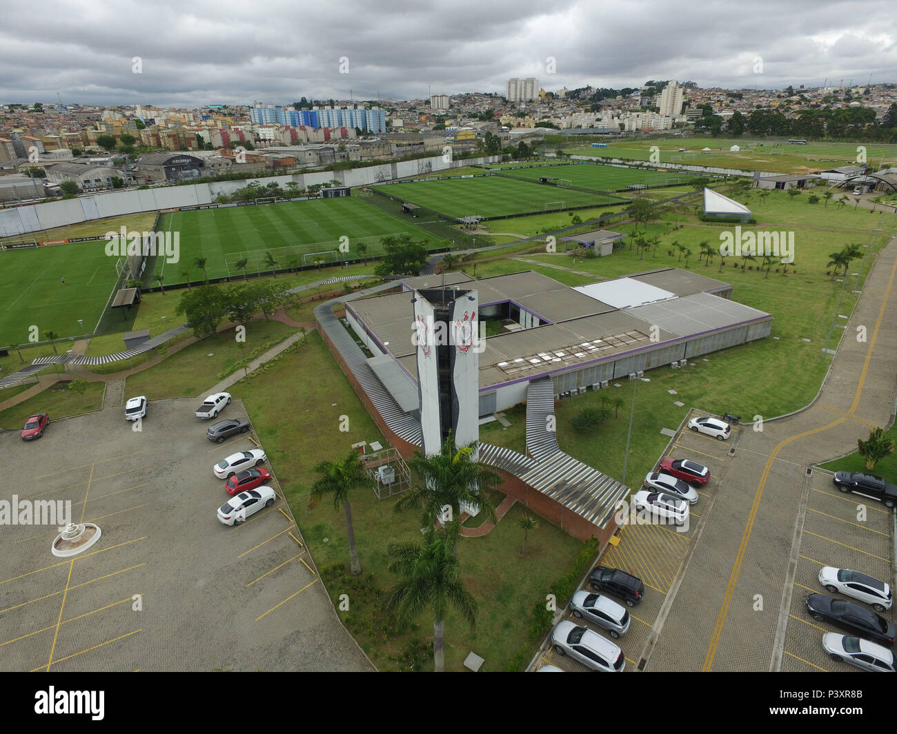 Imagem aérea do Centro de Treinamento Joaquim Grava, do clube de futebol Sport Club Corinthians Paulista em São Paulo (SP). Stock Photo