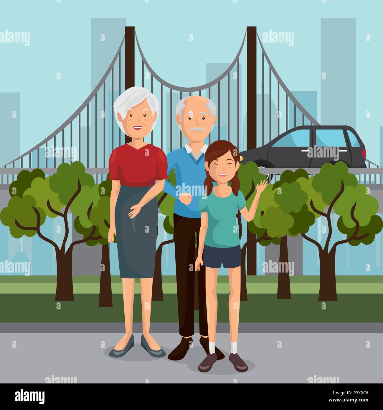 family members outdoors characters Stock Vector Image & Art - Alamy