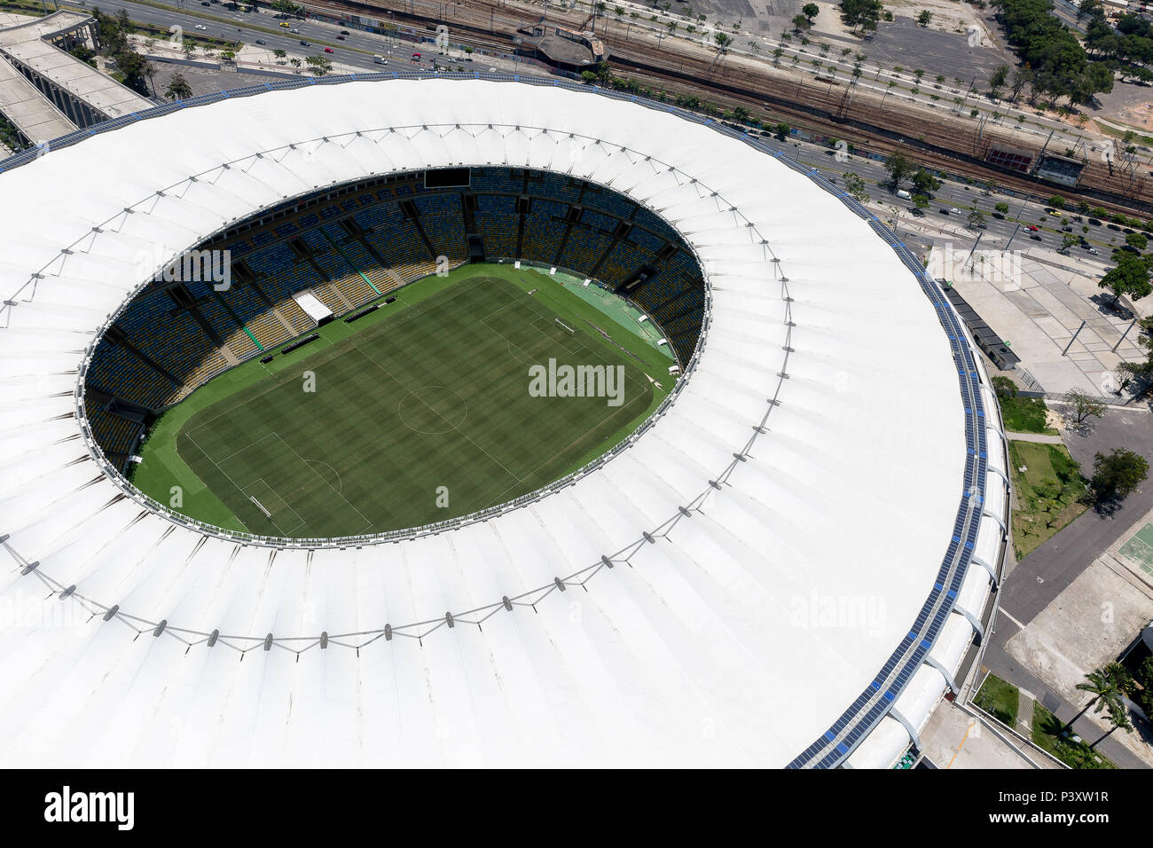 Vista aérea do Estádio Jornalista Mário Filho, Maracana, no Rio de Janeiro. Stock Photo